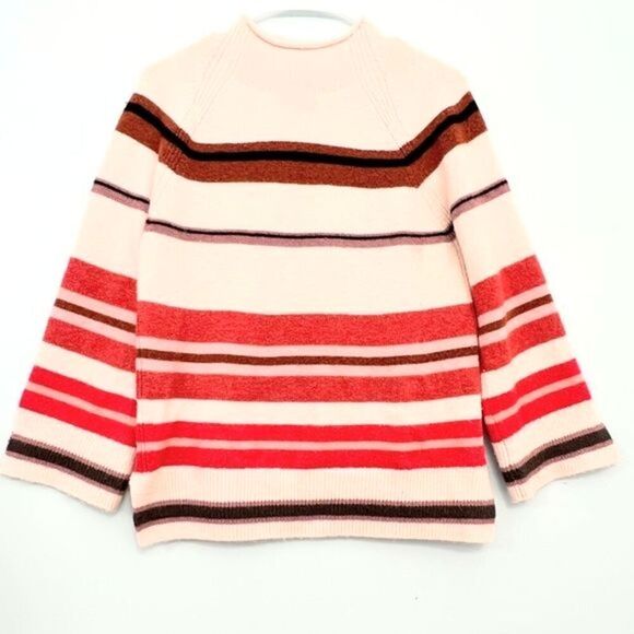 Women's cozy sweater soft multicolors LOFT Striped Sweater petite size SP. - Picture 1 of 4